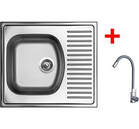 Sinks SHORT 580 + ELASTA nerez/šedá