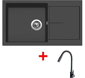Sinks INFINITY 860 Pureblack + ELASTA S černá matná