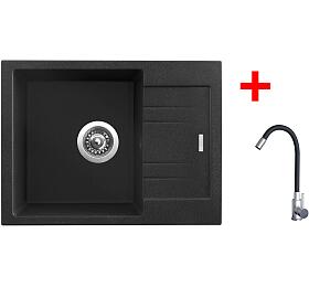 Sinks RAPID 580 Granblack + Elasta nerez/černá