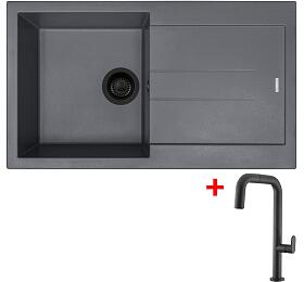 Sinks AMANDA 860 BL Nanogrey + EVA P Nanoblack