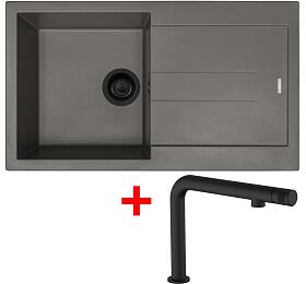 Sinks AMANDA 860 BL Nanotruffle + COMFORTA Nanoblack