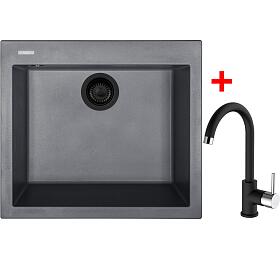 Sinks CUBE 560 BL Nanogrey + MIX 35 Nanoblack