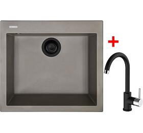 Sinks CUBE 560 BL Nanotruffle + MIX 35 Nanoblack
