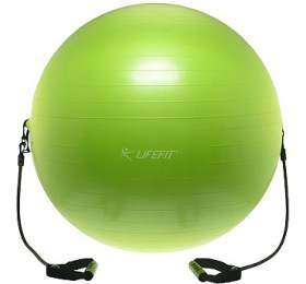 Gymnastick m Lifefit s expanderem GYMBALL EXPAND 65 cm, zelen