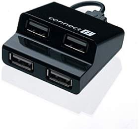 USB Hub Connect IT USB 2.0 / 4x USB 2.0 - černý