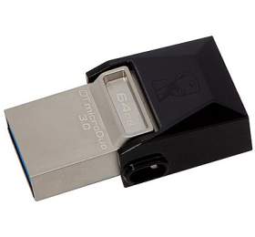 KINGSTON DT MicroDuo 64GB / 2v1 - microUSB a USB 3.0 / OTG / erno-stbrn (DTDUO3/64GB)