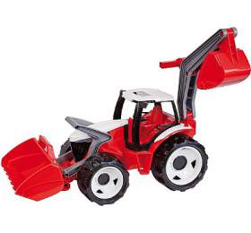 Lena Traktor se lc a bagrem plast zeleno-erven 65cm v krabici od 3 let