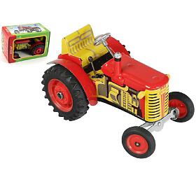 Traktor Zetor erven na klek kov 14cm 1:25 v krabice Kovap