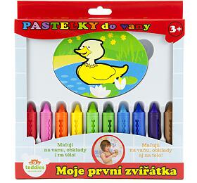 Pastelky do vany Teddies Moje prvn zvtka, 10 ks, s houbikou