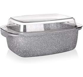 BANQUET Pek s nepilnavm povrchem GRANITE 32,5 x 21 x 11 cm, 5,7 l, se sklennou poklic (40051332)