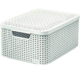 Box Curver Style M 18L s víkem krémově bílý