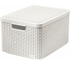 Box Curver Style L 30L s víkem krémově bílý