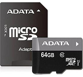 ADATA adata/micro SD/64GB/UHS-I U1 / Class 10/+ Adaptr (AUSDX64GUICL10-RA1)