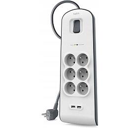 Belkin SurgeStrip pep.ochrana,6 zsuvek,650J,2USB (BSV604ca2M)