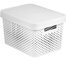 Box Curver Infinity Dots 17L s víkem bílý