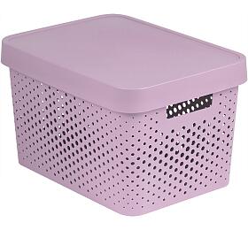 Box Curver Infinity Dots 17L s víkem růžový