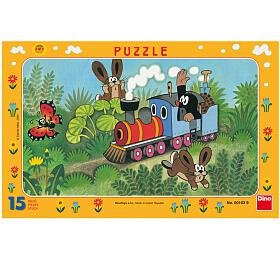 Puzzle Dino Krtek a lokomotiva, 15 dlk
