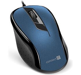 CONNECT IT Optická myš, ergonomická, USB, modrá (CMO-1200-BL)