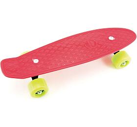 Teddies Skateboard - pennyboard 43cm, nosnost 60kg kovov osy, erven, zelen kola