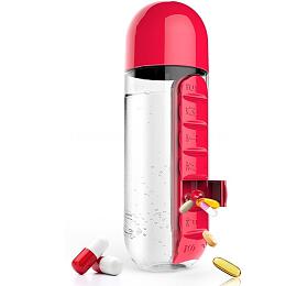 Dvkovac lhev ASOBU Pill Organizer 0,6 l, erven