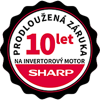 Záruka 10 let na invertorový motor značky Sharp