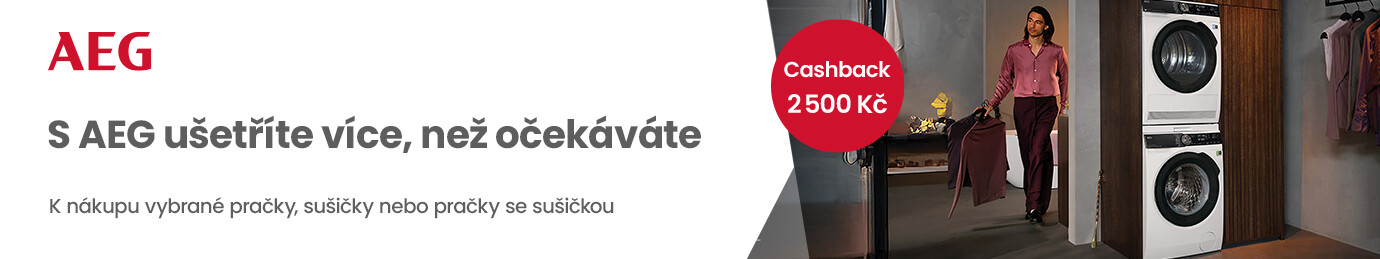 CASHBACK AEG - Získejte ZPĚT 2 500 Kč!