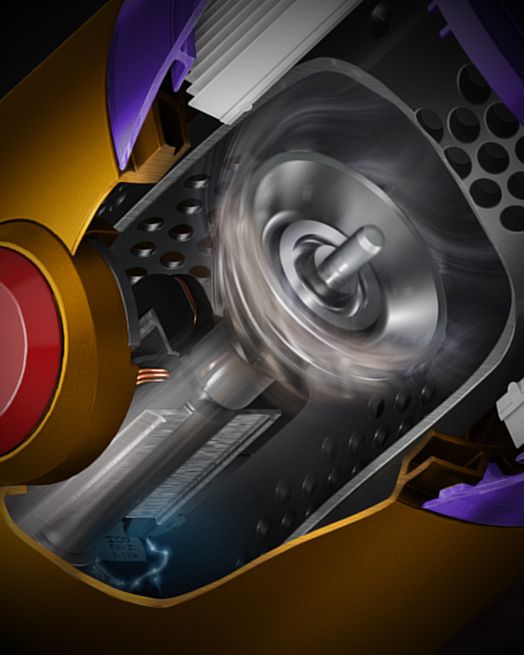 Řez digitálně řízeným motorem Dyson Hyperdymium